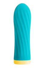 Віброкуля S Pleasures Bullets Twist & Shout Turquoise, бірюзова, ребриста поверхня, 10 режимів