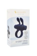 Ерекційне віброкільце S Pleasures Premium Rabbit Ring, чорне, зі знімною віброкулею та вушками - Зображення 2