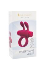 Ерекційне віброкільце S Pleasures Premium Rabbit Ring, рожеве, зі знімною віброкулею та вушками - Зображення 2