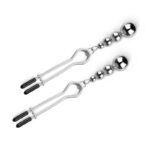 Затискачі для сосків Bedroom Fantasies: Nipple Clamps with Beaded Chain - Silver - Зображення 4