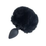 Анальна пробка з хвостом Punishment - Bunny Tail Silicone Anal Plug - Black - Зображення 2