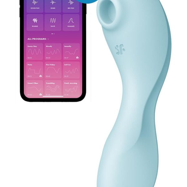 Вакуумний смарт-стимулятор із вібрацією Satisfyer Curvy Trinity 5 (Blue)  (м'ята упаковка!!!)