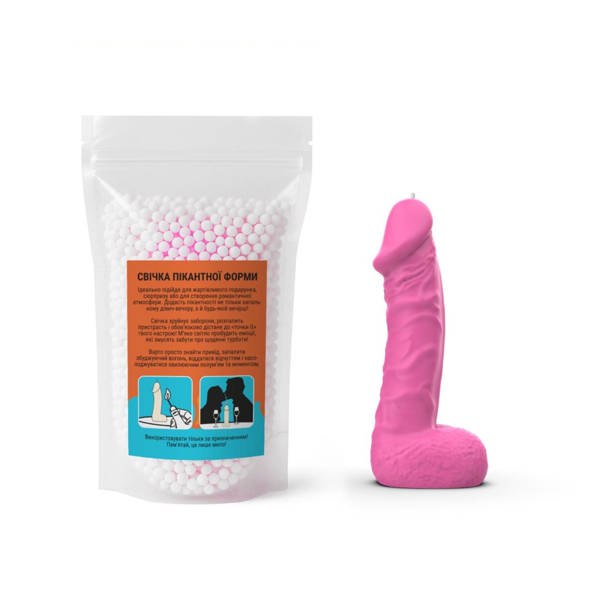 Свічка у вигляді члена Чистий Кайф LARGE Pink - Зображення 4