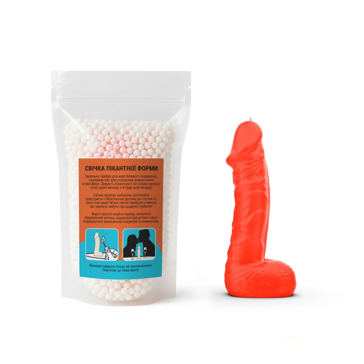 Свічка у вигляді члена Чистий Кайф LARGE Orange - Зображення 4