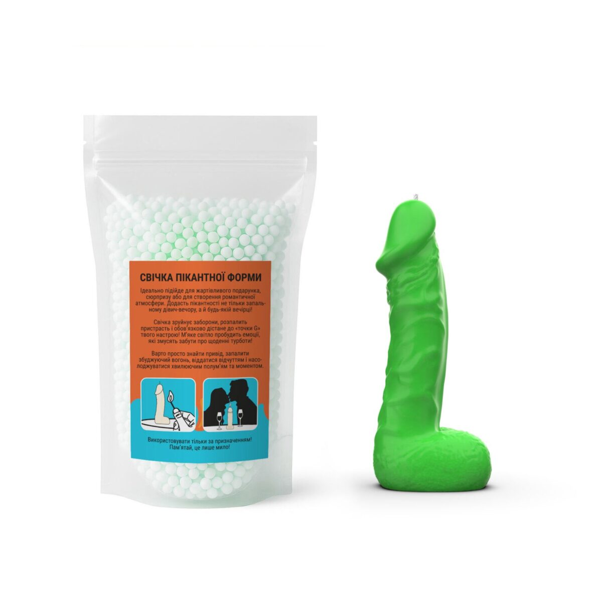 Свічка у вигляді члена Чистий Кайф LARGE Green - Зображення 4