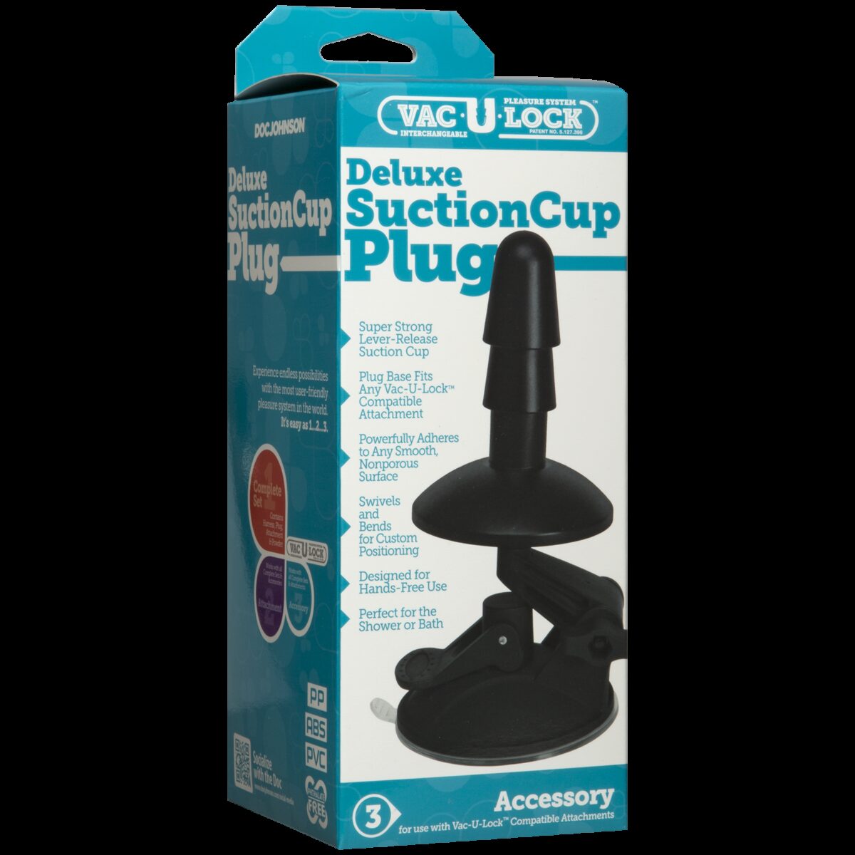 Кріплення для душу з присоскою Doc Johnson Vac-U-Lock - Deluxe Suction Cup Plug (м'ята упаковка!!!) - Зображення 3