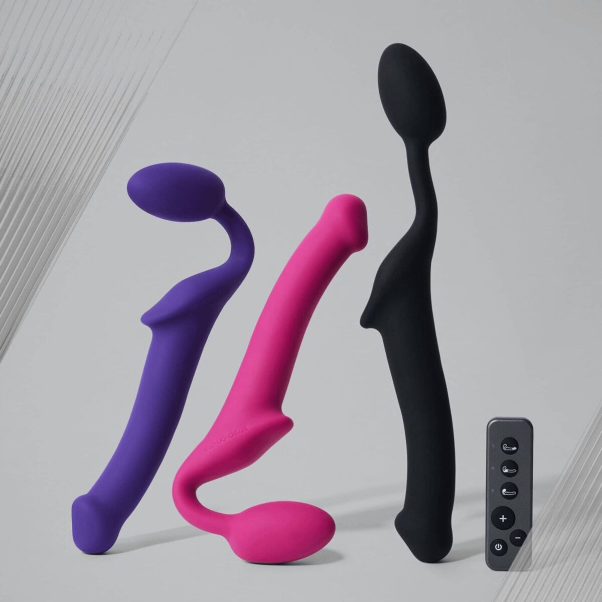 Безремінний страпон з вібрацією Strap-On-Me Vibrating Fuchsia M, діаметр 3,8 см, пульт ДК, регульований - Зображення 9