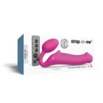 Безремінний страпон з вібрацією Strap-On-Me Vibrating Fuchsia L, діаметр 3,7см, пульт ДК, регульований - Зображення 6
