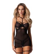 Бебі-долл Obsessive Arrowel Black chemise S/M