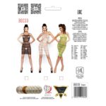 Бодістокінг Passion BS033 white, сукня-сітка на бретелях, прозора - Зображення 5