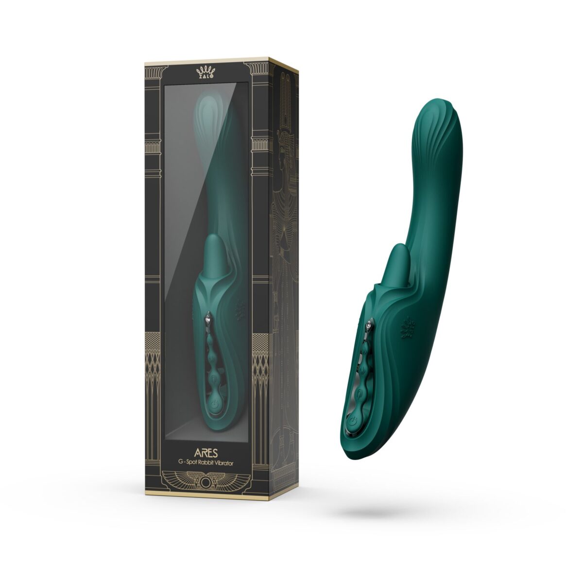 Вібратор-кролик Zalo Ares Turquoise Green - Зображення 15