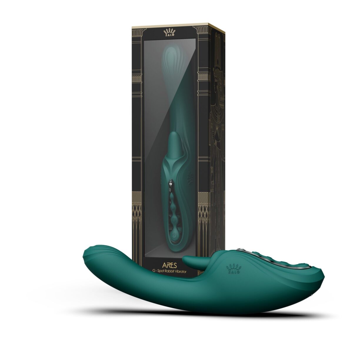 Вібратор-кролик Zalo Ares Turquoise Green - Зображення 14