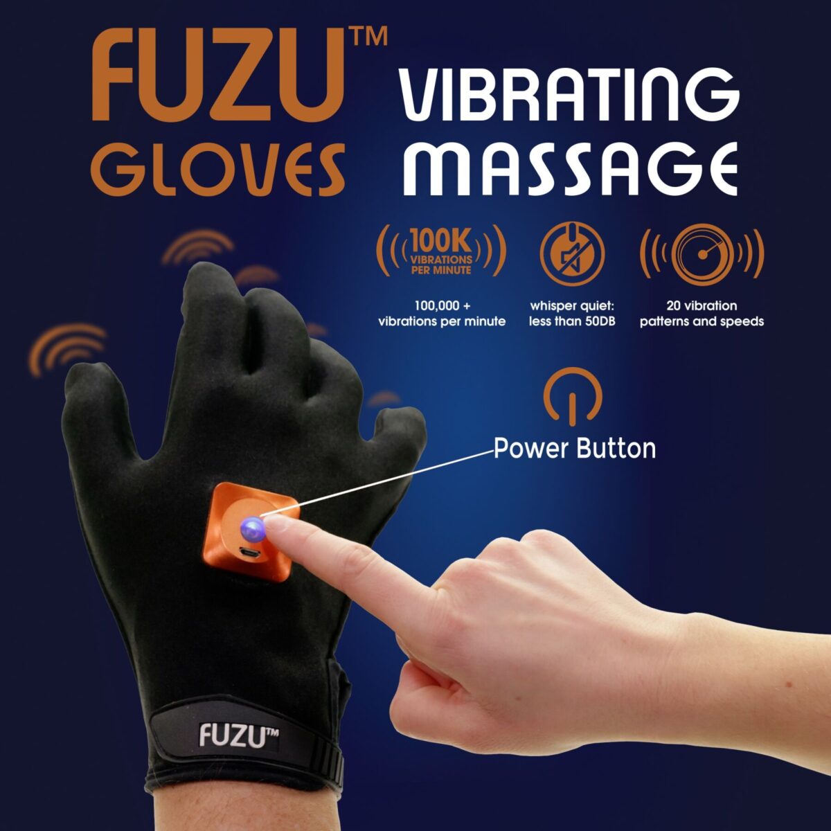 Віброрукавички (пара) FUZU Gloves Vibrating Massage Two Hands, 11 режимів - Зображення 4