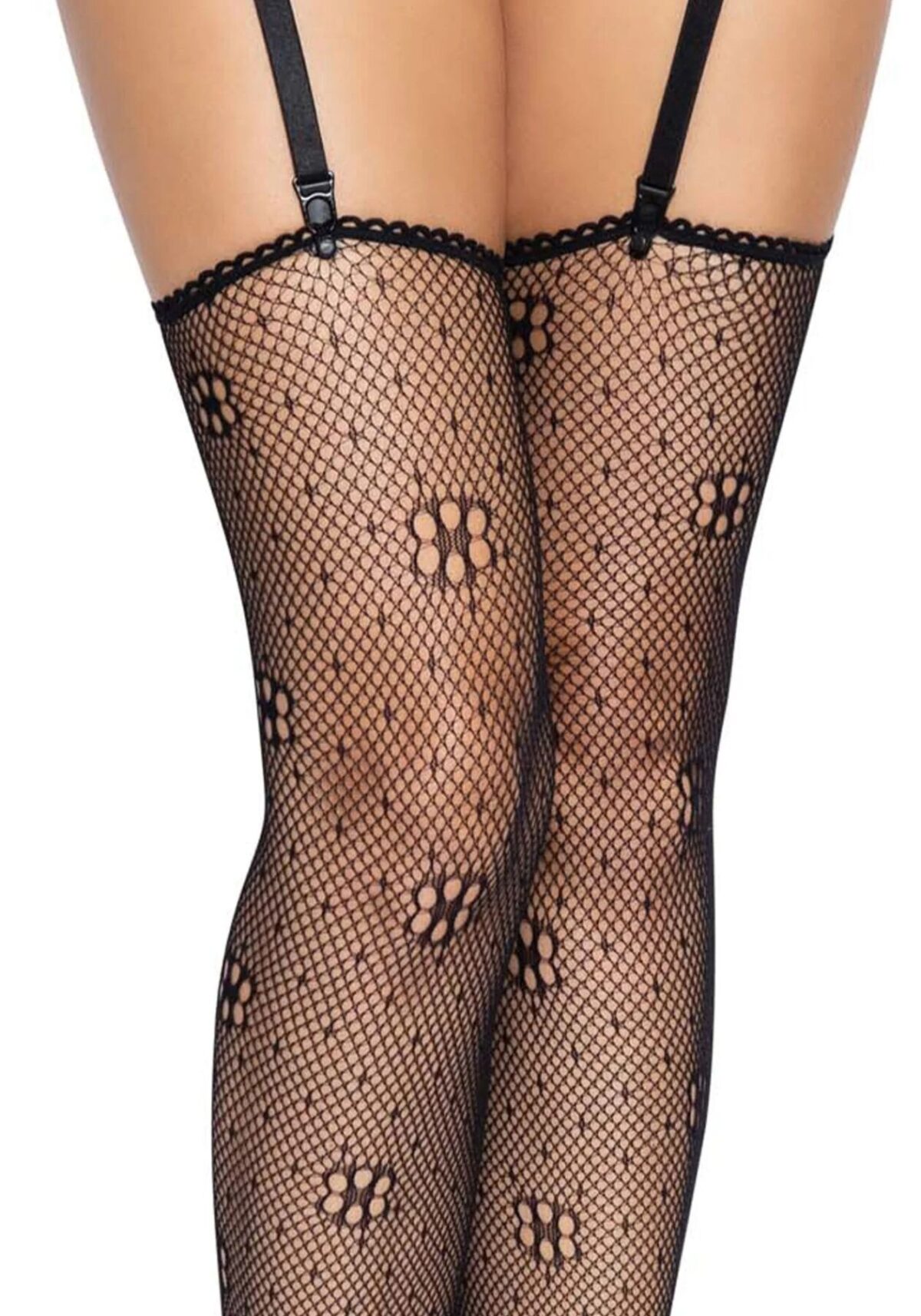 Панчохи Leg Avenue Daisy Dot Fishnet Stockings One Size Black - Зображення 4