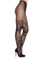 Колготки Leg Avenue Dahlia Lace Tights with Net Thigh Detail One Size - Зображення 2