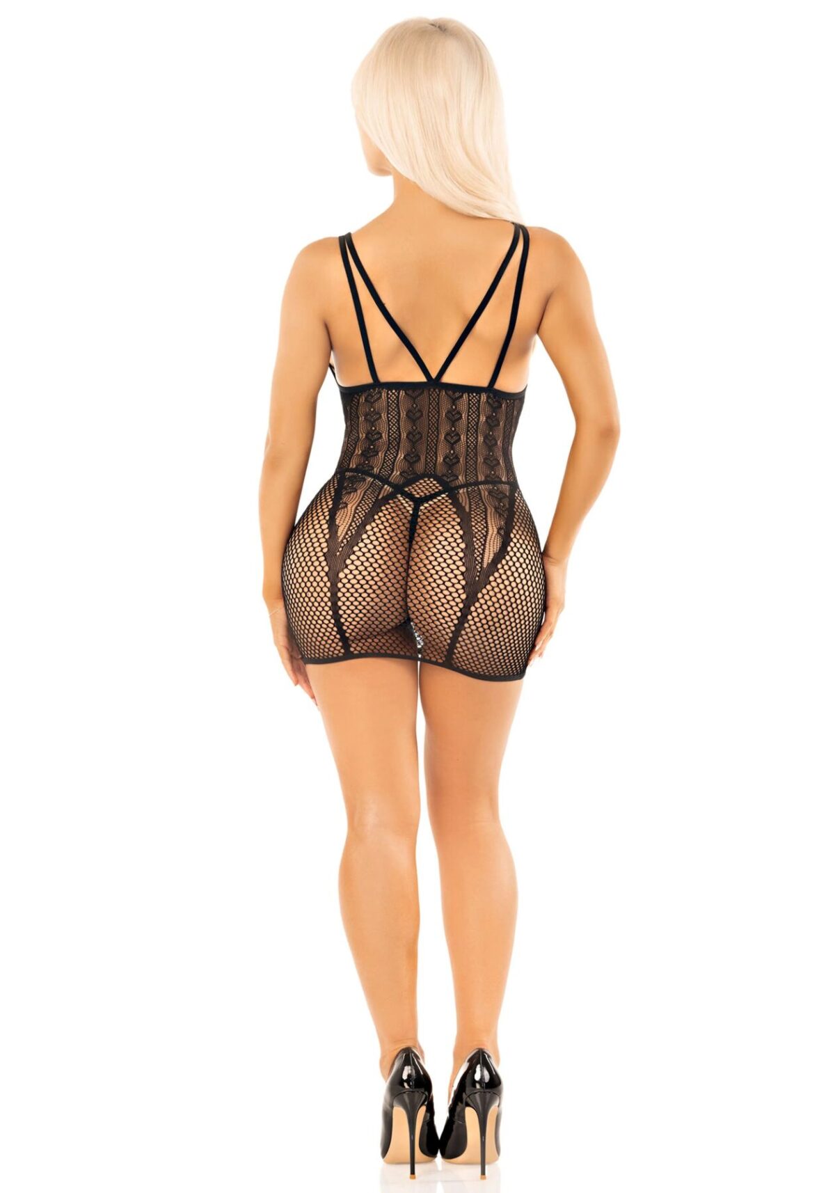 Бодістокінг Leg Avenue Heart Net Mini Dress One Size Black - Зображення 4