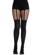 Колготки Leg Avenue Garter Illusion Tights with Net Detail One Size Black - Зображення 3