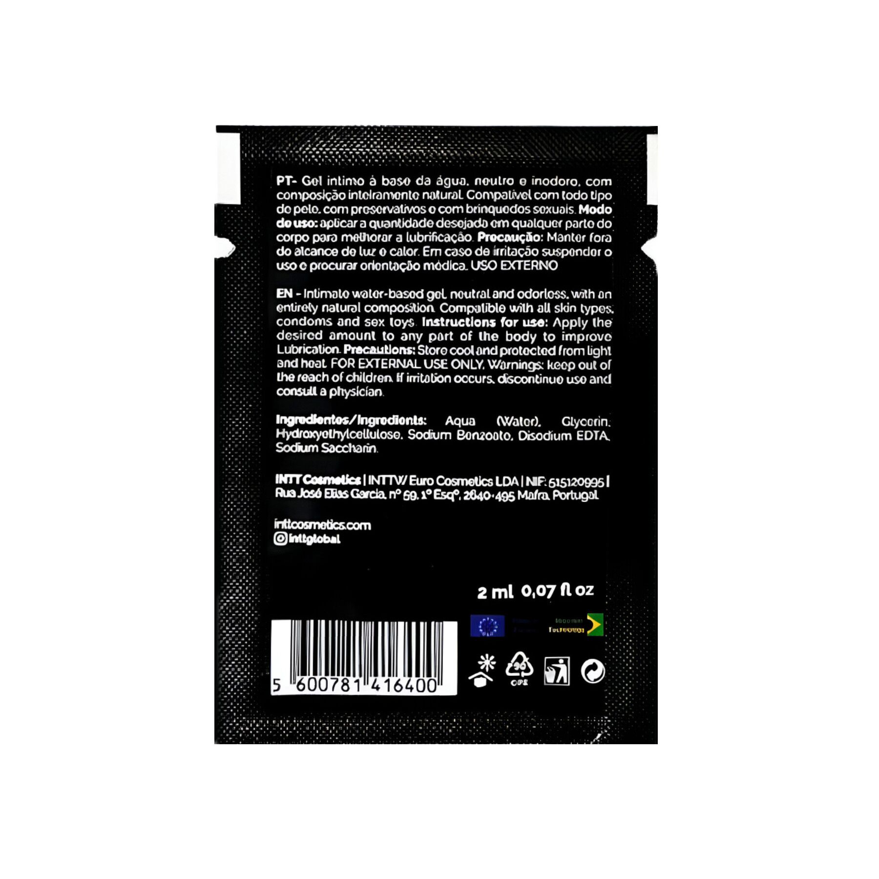 sx2810-37177482113435 Пробник лубриканта на водній основі Intt My Lube Natural, 2 мл - Зображення 2
