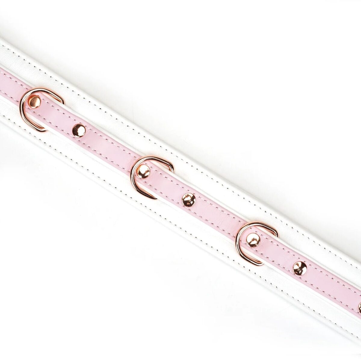 Нашийник з повідцем Liebe Seele White & Pink Fairy Goat Leather Collar - Зображення 3