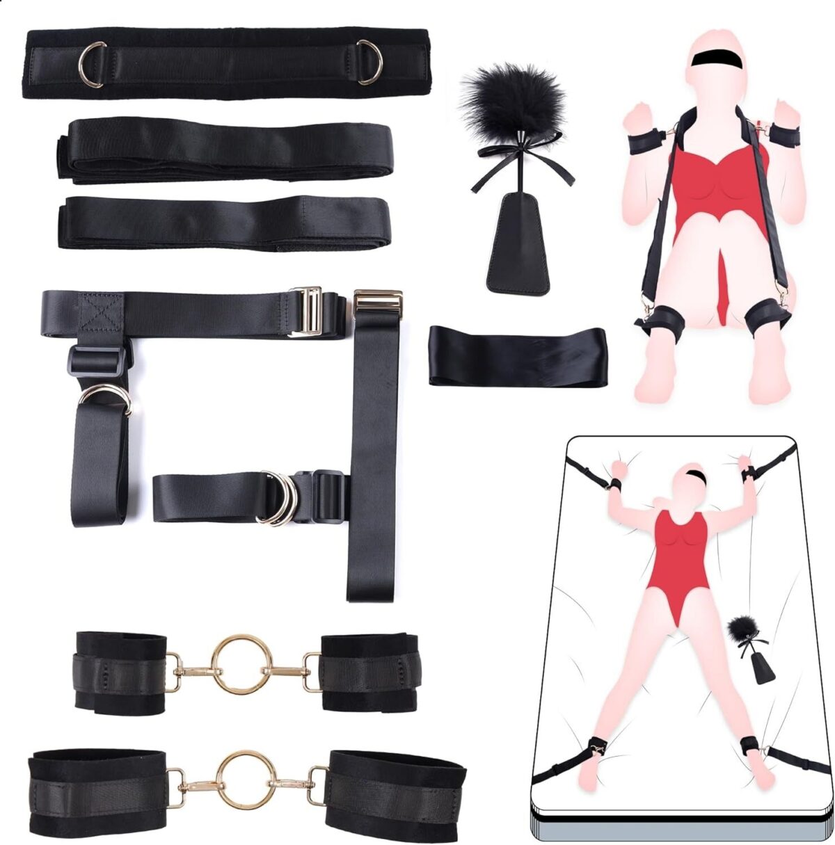 БДСМ-набір LOCKINK YEAHWOW Bed Restraint set - Зображення 1