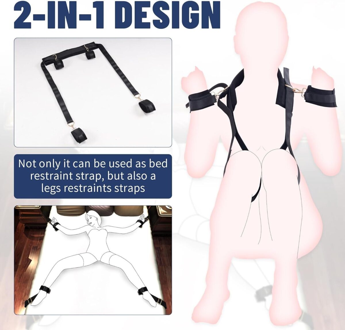 БДСМ-набір LOCKINK YEAHWOW Bed Restraint set - Зображення 2