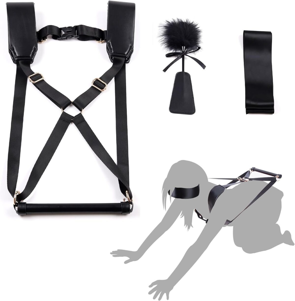 БДСМ-набір LOCKINK YEAHWOW Black Doggy Style Saddle set - Зображення 1