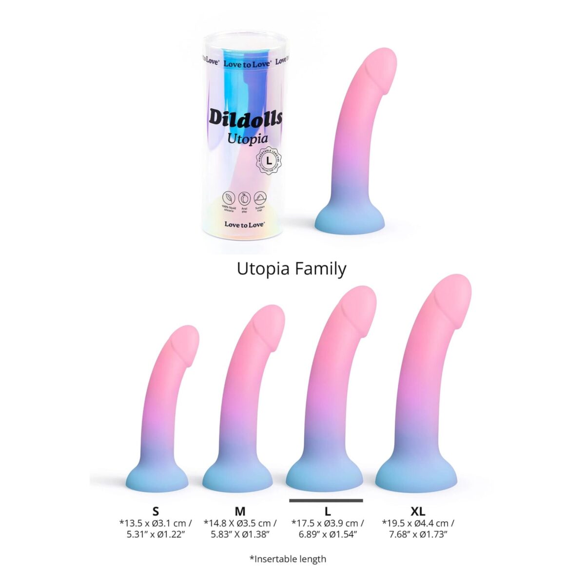 Дилдо з кольоровим градієнтом Love To Love DILDOLLS - UTOPIA L ультрам'який - Зображення 4