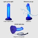 Дилдо, що світиться Strap-On-Me Glow-LED Dildo Purple - M - Зображення 2