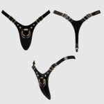 Трусики для страпона Strap-On-Me Leatherette Harness Fabulous - One Size - Black Glossy - Зображення 6