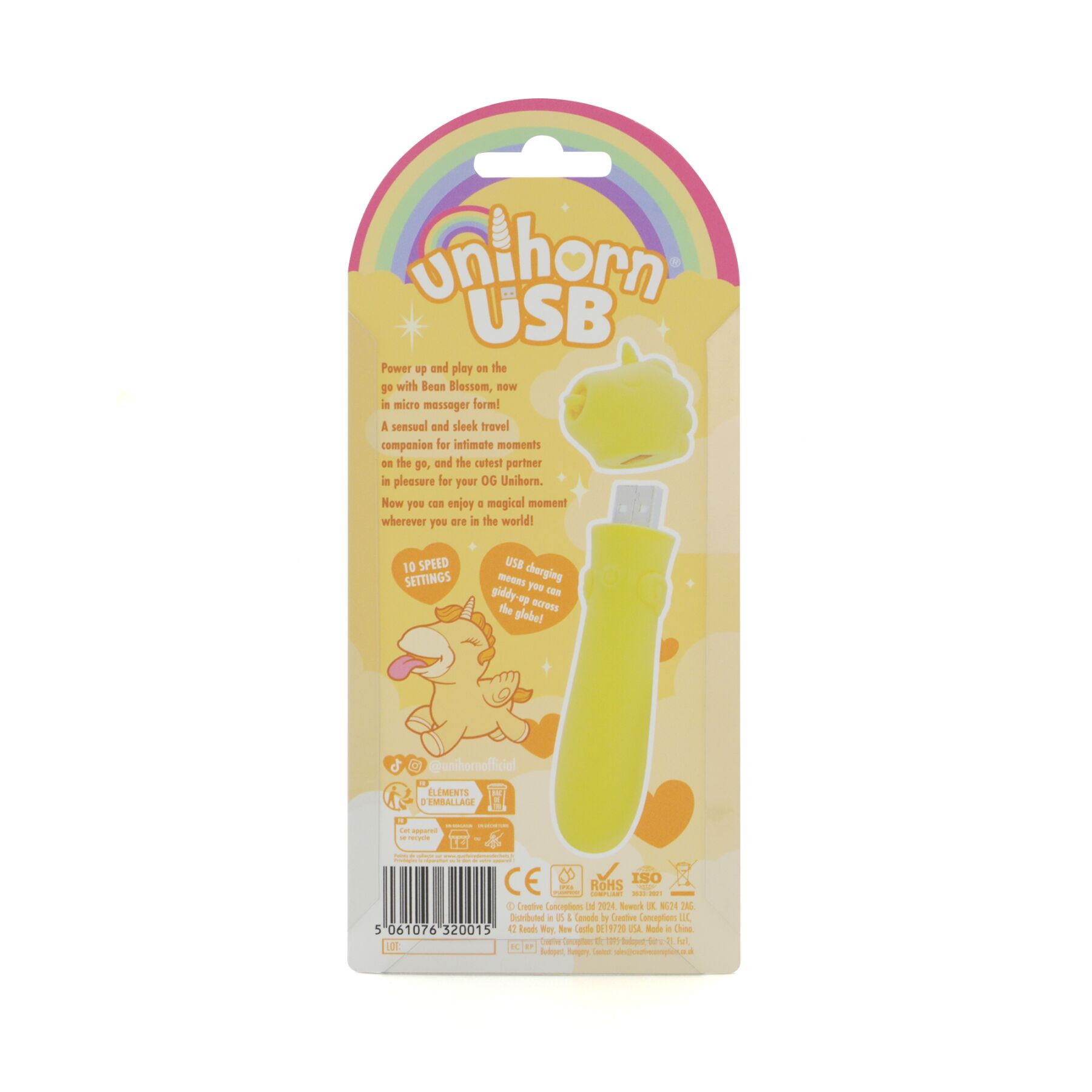 sx2857-31440803509984 Вібратор-єдиноріжка Unihorn USB Bullet - Bean Blossom, віброкуля, USB-зарядка - Зображення 5