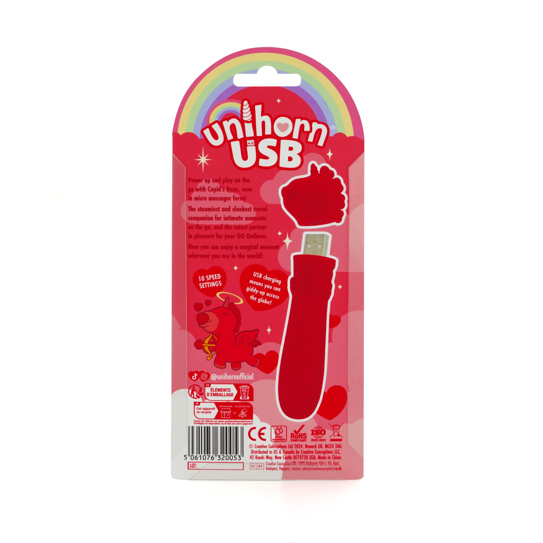 sx2861-86309019792827 Вібратор-єдиноріжка Unihorn USB Bullet - Cupid's Beau, віброкуля, USB-зарядка - Зображення 5