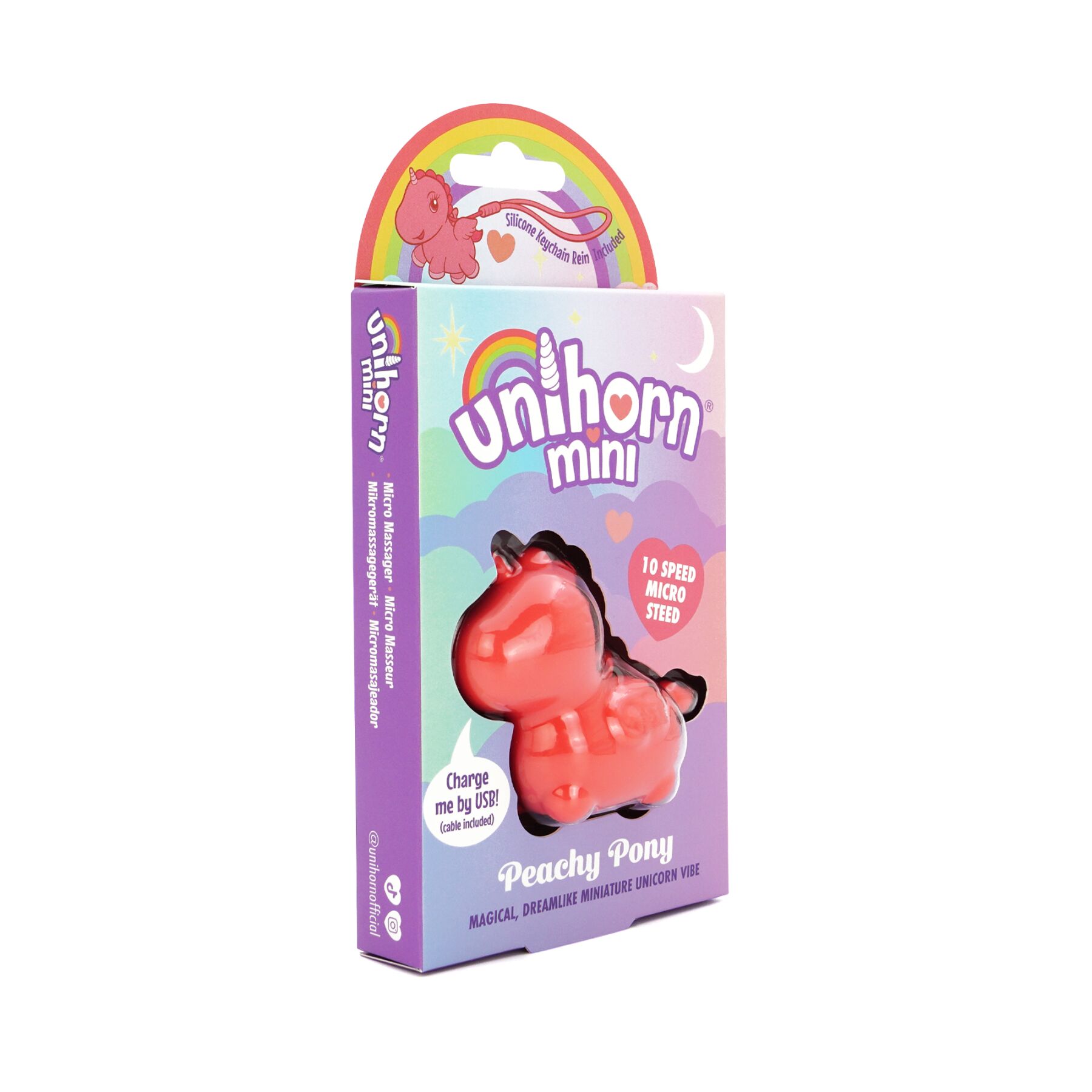 sx2869-19754238763694 Вібратор-єдиноріжка Unihorn Mini - Peachy Pony, брелок з вібрацією - Зображення 3