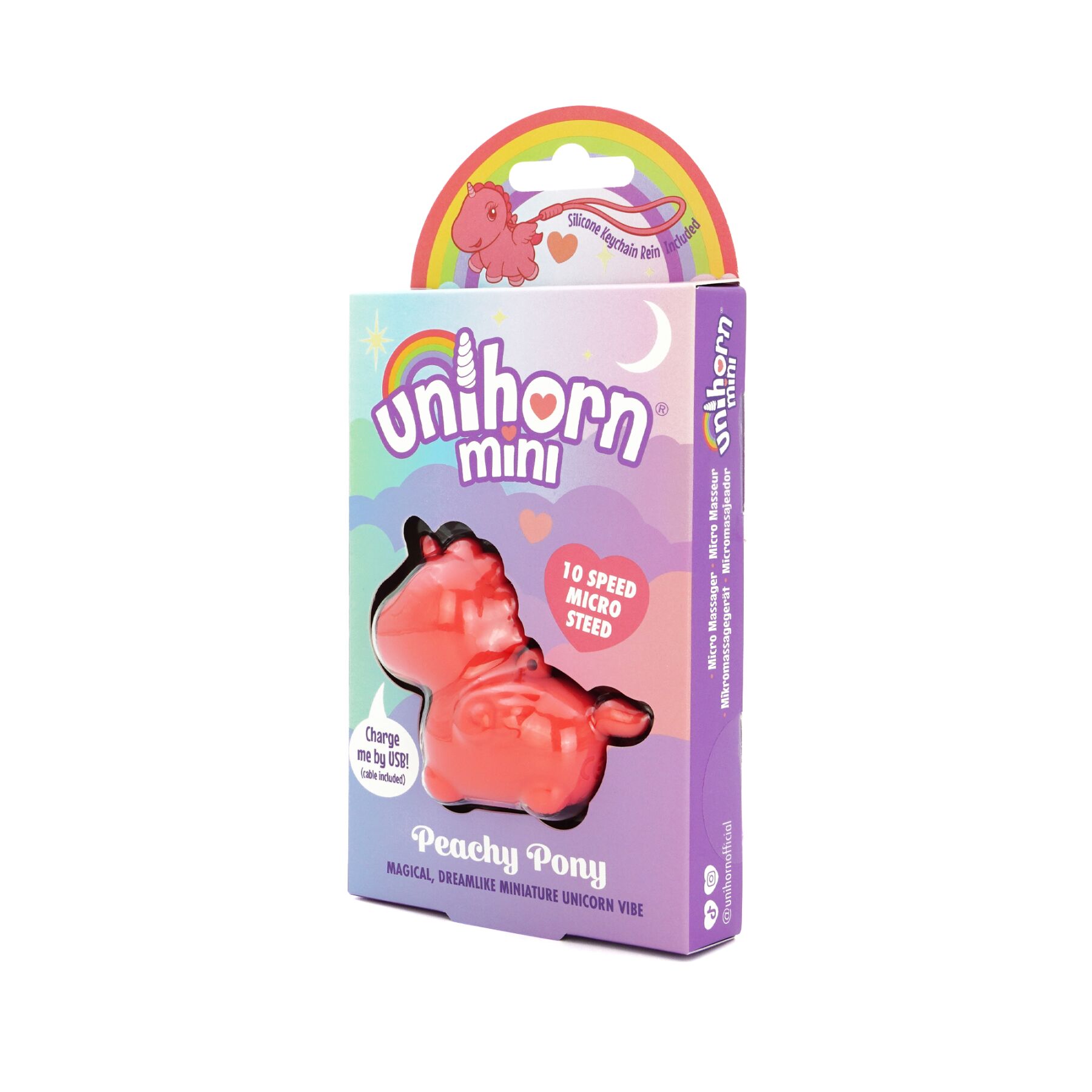sx2869-20719351057484 Вібратор-єдиноріжка Unihorn Mini - Peachy Pony, брелок з вібрацією - Зображення 2