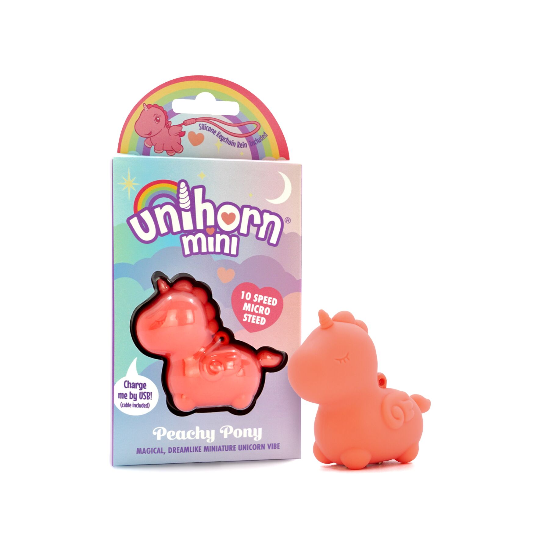 sx2869-83366617682837 Вібратор-єдиноріжка Unihorn Mini - Peachy Pony, брелок з вібрацією - Зображення 5