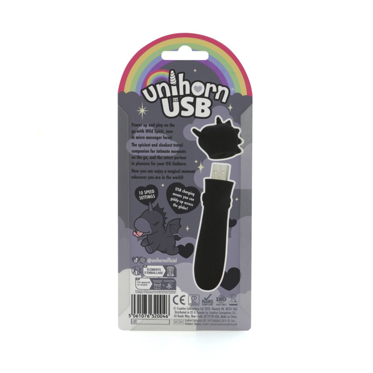 Вібратор-єдиноріжка Unihorn USB Bullet - Wild Spirit, віброкуля, USB-зарядка - Зображення 5
