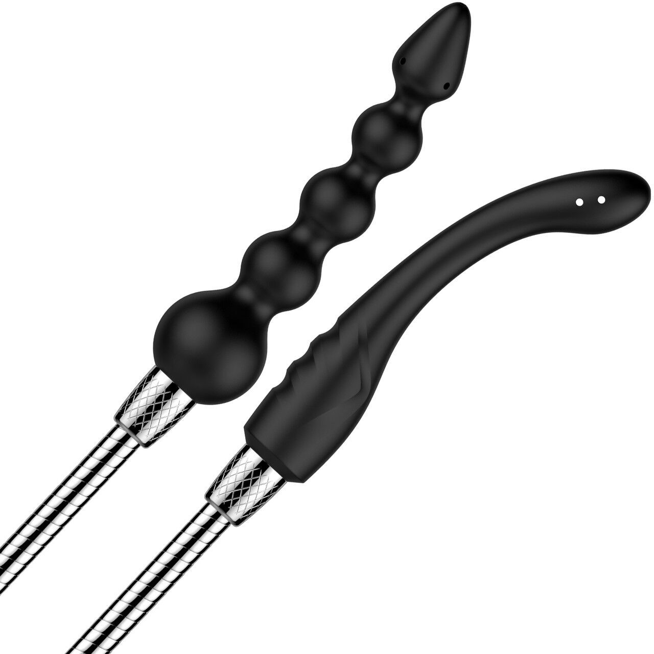 43676134430057 Набір анальних насадок для душу Nexus Advanced Shower Douche Duo Kit – Black, 2 шт (м'ята упаковка!!!) - Зображення 1