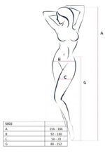 Еротичні колготки-бодістокінг Passion S002 white, імітація мереживних панчіх та пояса - Зображення 3