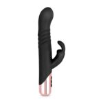 Вібратор-кролик Rosy Gold - Rabbit Vibrator with thrusting function - Black - Зображення 2