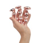 Набір анальних іграшок Rosy Gold - Metal Butt Plug Set 3 Pieces - Зображення 7