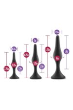 Набір анальних пробок Blush Luxe Beginner Plug Kit Black - Зображення 5