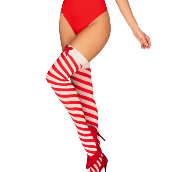 Панчохи Obsessive Kissmas stockings S/M