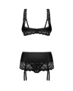 Комплект Obsessive Lecille 3-pcs crotchless set S/M - Зображення 6