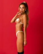 Прикраса на тіло Obsessive Lustique White harness bra S/M/L - Зображення 6