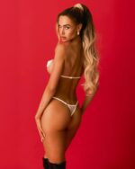 Прикраса на тіло Obsessive Lustique White harness bra S/M/L - Зображення 7