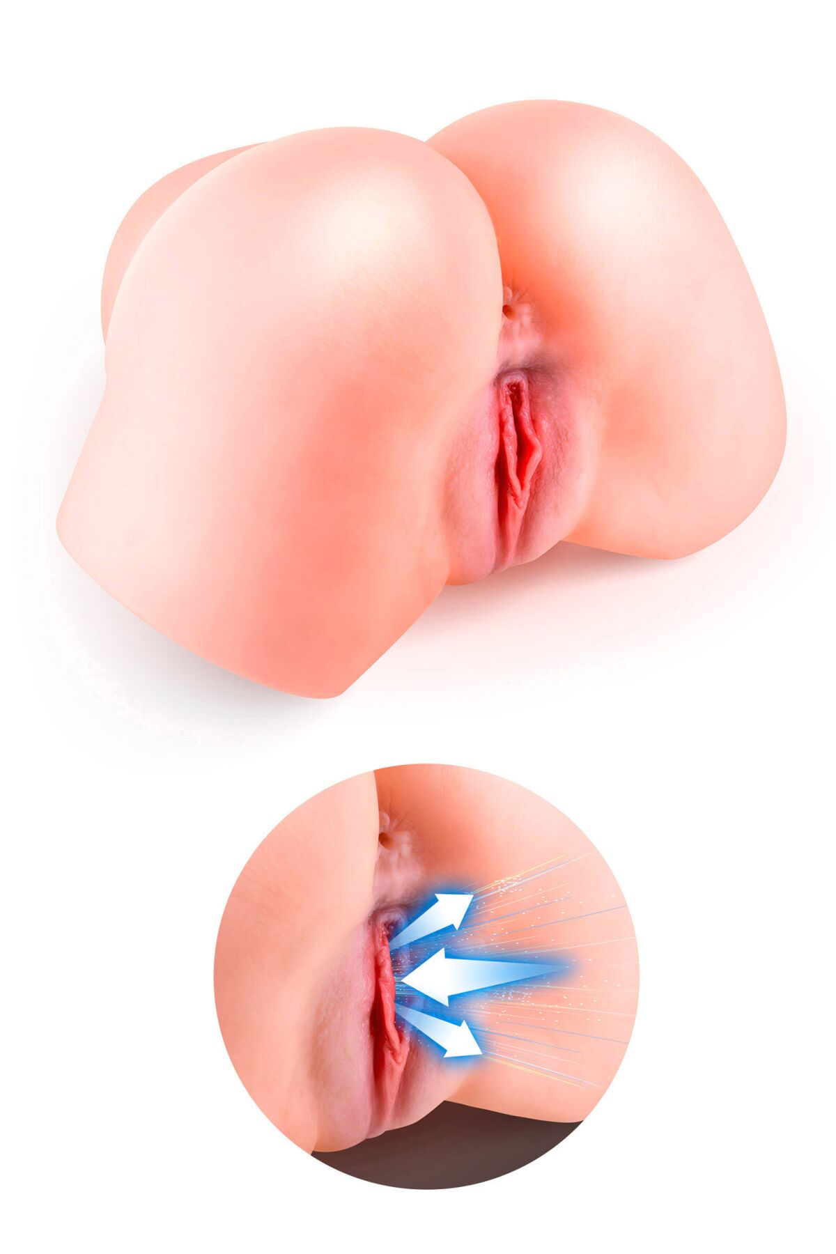 sx3141-11697921320185 Смоктальна вагіна-мастурбатор Real Body Real Sophia, вагіна та анус, з вібрацією і звуком - Зображення 1