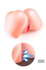 Смоктальна вагіна-мастурбатор Real Body Real Nina, вагіна та анус, з вібрацією і звуком - Зображення 9