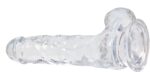 Прозорий фалоімітатор на присосці ADDICTION — Clear Dildo with Balls 8″, віброкуля в подарунок - Зображення 4